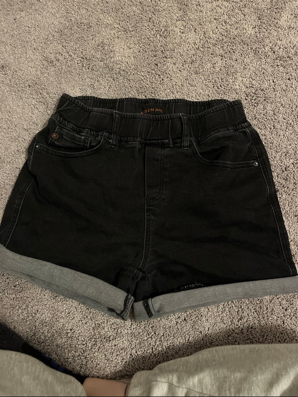 Black Women’s Denim Shorts - Classic Roll Cuff